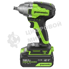 Гайковерт Greenworks GD24IW400 аккум. патрон:квад.1/2