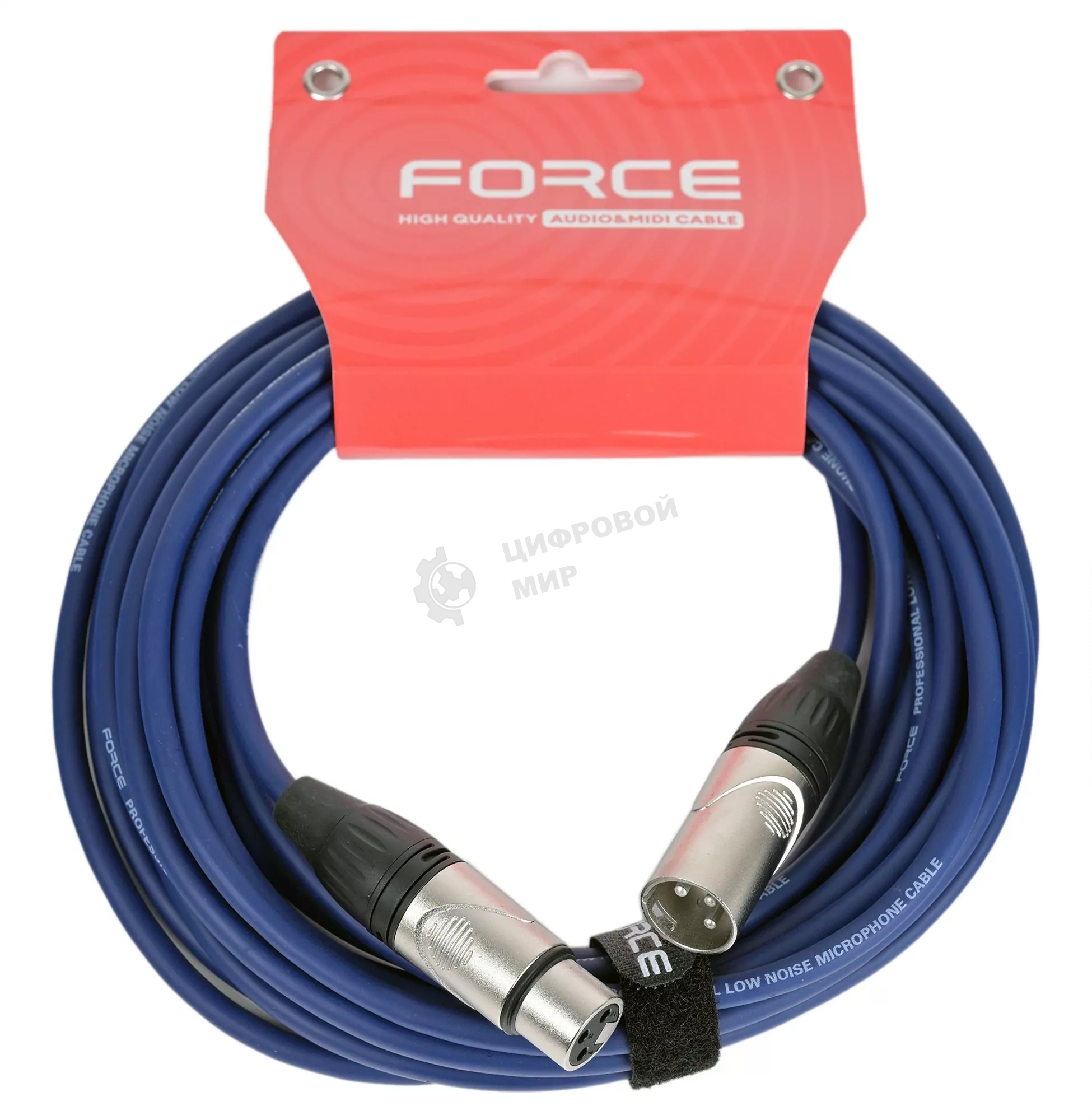 Кабель микрофонный FORCE FMC-05/6 BLXLR (M) - XLR (F), высококачественный балансный, малошумящий с проводниками из безкислородной меди OFC, диаметр 6 мм, профессиональные металлические разъемы, длина 3 м, цвет синий