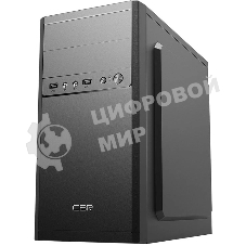 Компьютерный корпус CBR RD873, без БП, mATX Minitower 2хUSB 2.0, HD Audio+Mic, кабель питания 1.2м, черный PCC-MATX-RD873-WPSU