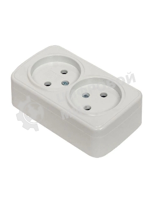 Розетка EKF EGR10-102-10 2-я, б/з, 10А, ОП Basic Минск белый