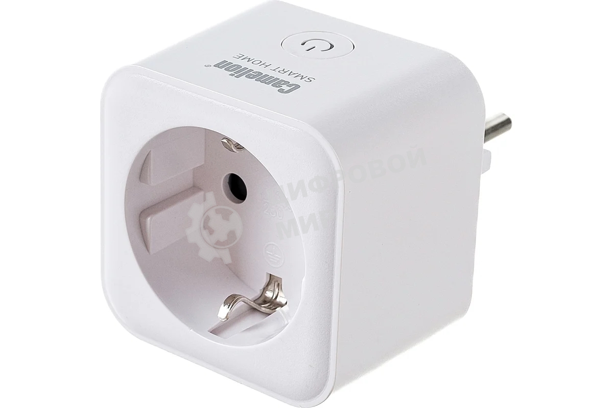 Умная розетка Camelion BNS/SH-1/16A/WIFI (Розетка одинарная 16A 3680В, WiFi+ Счетчик+Контроль)