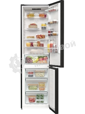 Холодильник Gorenje NRK6202EBXL4 черный матовый двухкамерный 235/96л морозилка снизу, No Frost