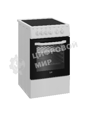 Плита электрическая Beko FFSS57001W белый, конфорок 4 шт, духовка 60 л, 50 см x 85 см x 60 см