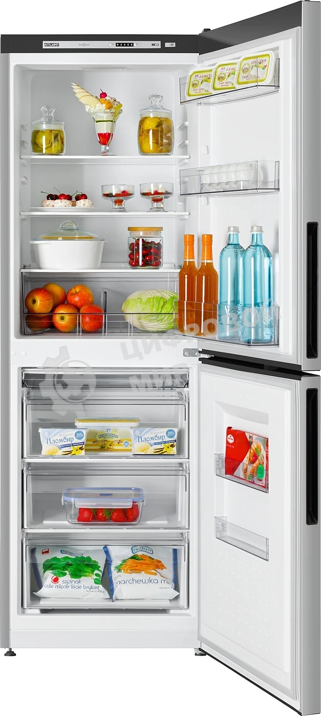 Холодильник Atlant 4612-181 серебристый двухкамерный 182/119л морозилка снизу