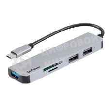 USB-концентратор GoPower GPH5-1, USB Type-C, USB/MicroSD/SD/USB Type-C, USB