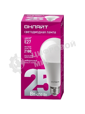 Лампа светодиодная ОНЛАЙТ 61954 OLL-A60-25-230-4K-E27 25 Вт