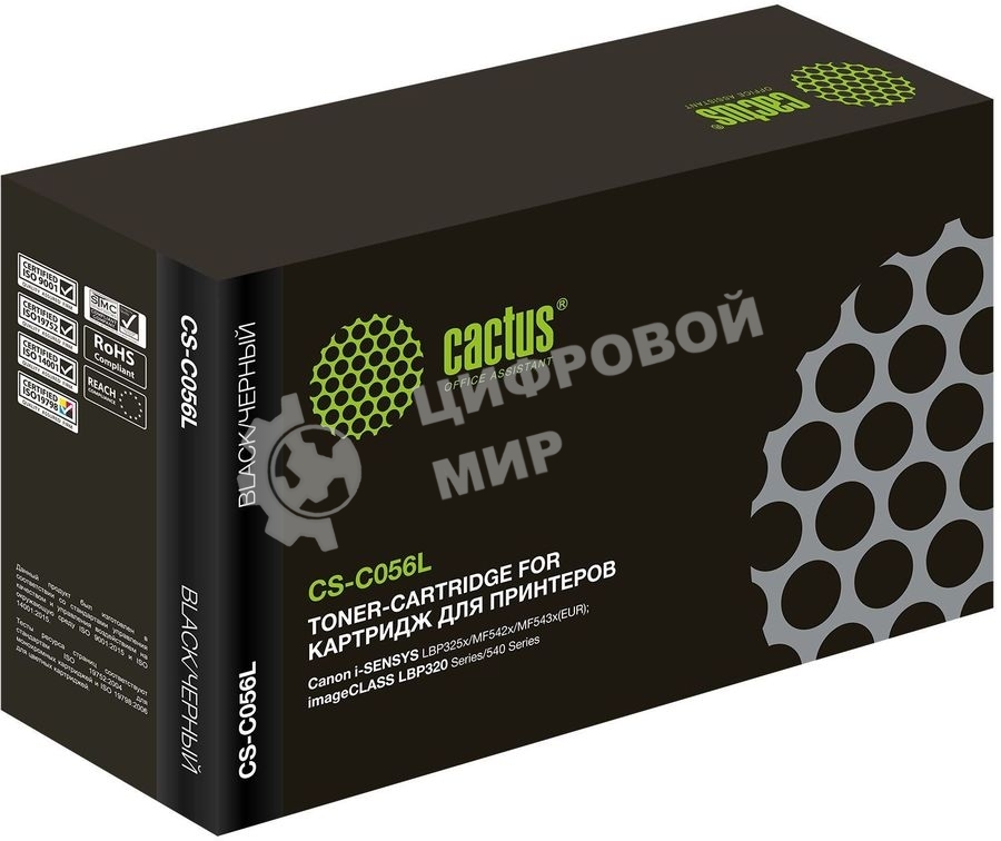 Картридж лазерный Cactus CS-C056L черный (10000 стр.) для Canon imageCLASS LBP320 Series/540 Series