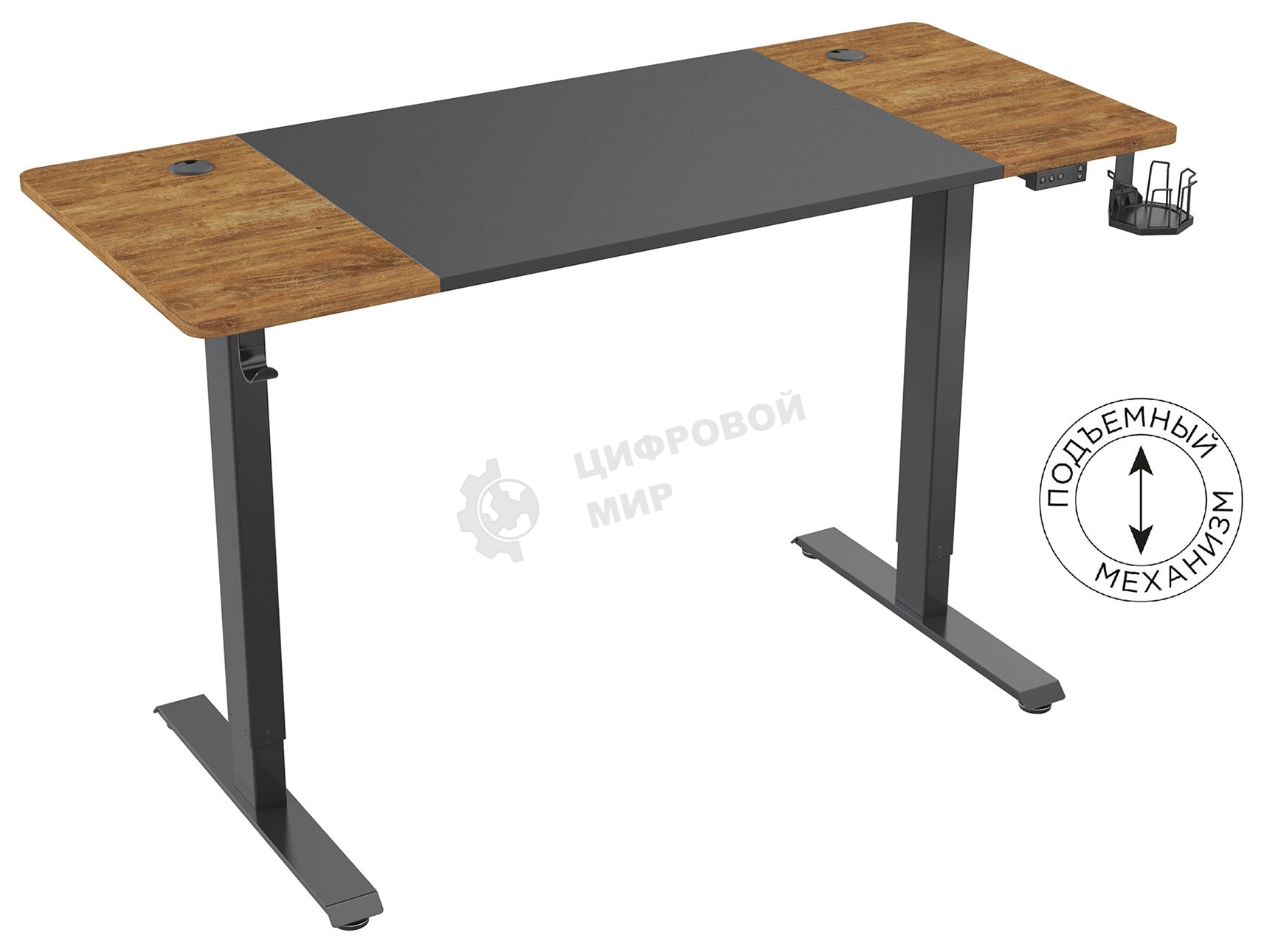 Стол игровой Cactus CS-EDL-BAWD столешница МДФ черный дуб антик, каркас черный