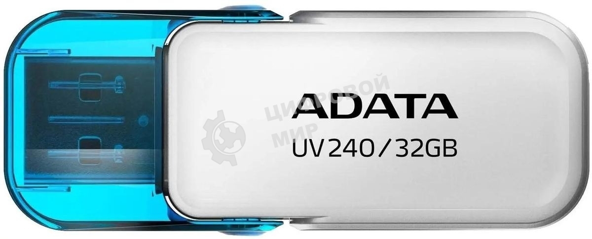 Флешка USB ADATA UV240 (AUV240-32G-RWH), 32Gb, USB 2.0, R/W 15/5, белый/синий