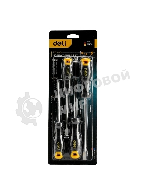 Набор отверток Deli DL620004 4шт SL5x100 + SL6x150 + PH1x100 + PH2x150
