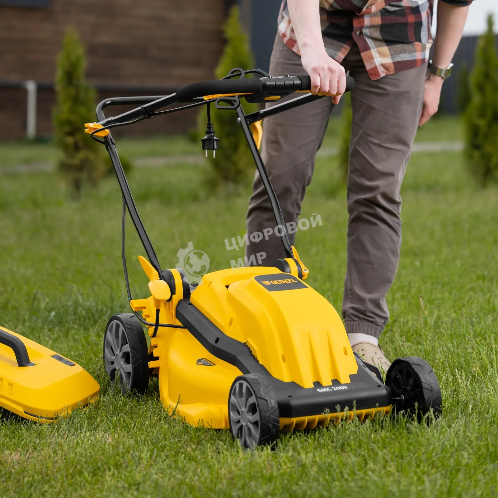 Газонокосилка электрическая Denzel GMC-2000, шир. 44см, 2000 Вт, 6 уров., травосб. 45 л