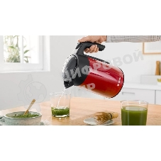 Чайник электрический Bosch TWK7L464 1.7 л, 2400 Вт., нерж.сталь, покрытая эмалью, красный, шкала уровня воды