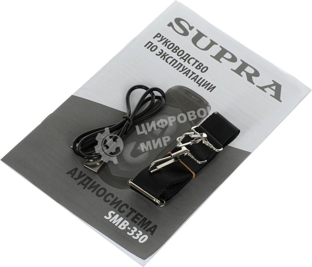 Акустическая система SUPRA SMB-330, 20Вт, с караоке, Bluetooth, FM, USB, черный