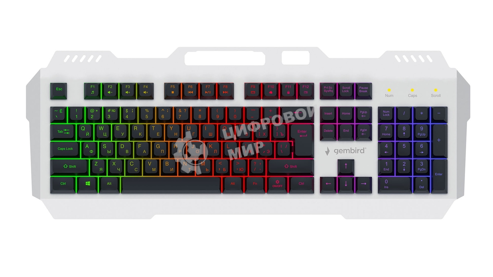 Клавиатура Gembird KB-G710M-S проводная, USB Type-A, чёрный/серебристый