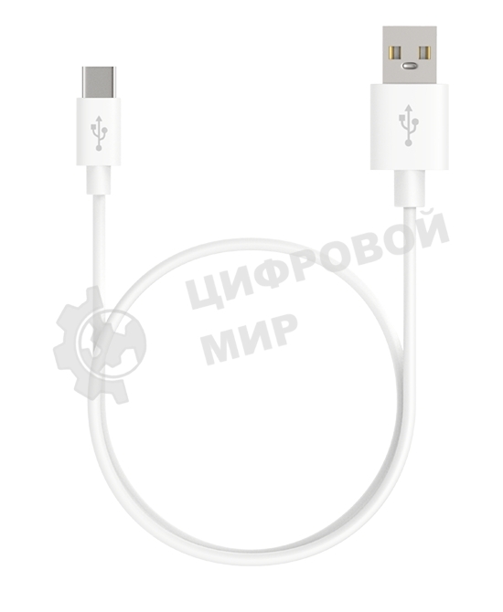 Кабель Maxvi MC-02 plus white USB-A - Type-C, 2A ток макс. нагрузки 2А, макс. напряжение 5V, длина кабеля 1.2м, материал PVC, белый