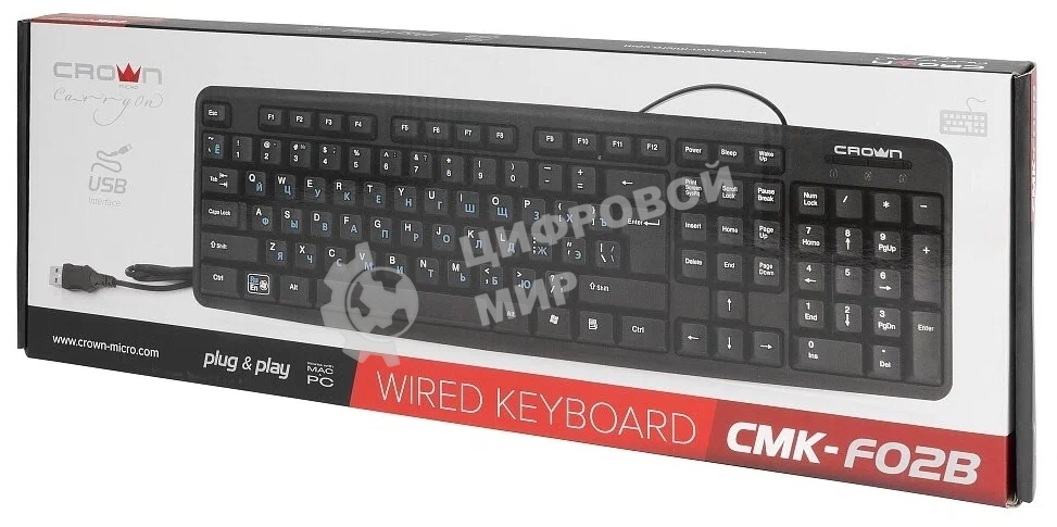 Клавиатура проводная CROWN CMK-F02B (OEM)