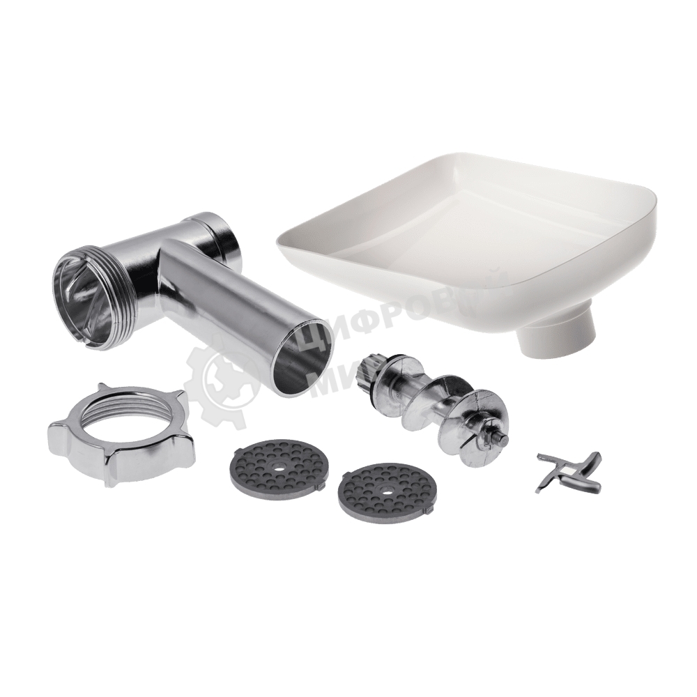 Мясорубка электрическая Maunfeld MMG.231W белый, 2000 Вт, 1.5 кг/мин, реверс, защита от перегрузки, насадки - 5