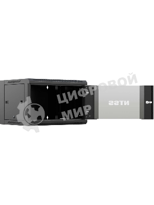 Шкаф коммутационный NTSS (NTSS-W9U6060GS-BL) настенный 9U 570x600мм пер.дв.стекл 60кг черный 22кг