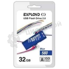 Флешка USB Exployd 580 Blue (EX-32Gb-580-Blue), 32Gb, USB 2.0, R/W 15/8, синий