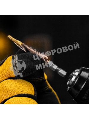 Сверло ступенчатое Denzel 4-5-6-7-8-9-10-11-12 мм, Р6М5К5, 6-гр. хвостовик 723612