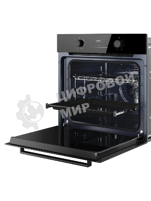 Духовой шкаф Kuppersberg HO 606 Black, High-Tech, 78 л, поворотное управление, дисплей, таймер, 6 режимов, макс. температура 310 градусов, телескопические направляющие (на 1 уровень), цвет черный, цвет фурнитуры черный