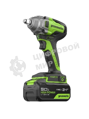 Гайковерт Greenworks GD24IW400 аккум. патрон:квад.1/2