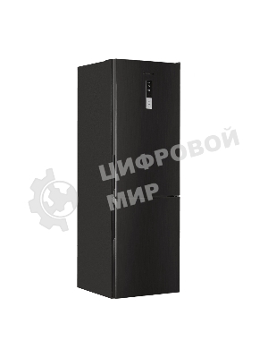 Холодильник Maunfeld MFF185NFSB10 черная нержавеющая сталь двухкамерный инвертор 240/100л морозилка снизу, No Frost