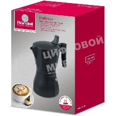 Кофеварка гейзерная Rondell Kafferro RDA-994, 0.45 л, алюминий, черный