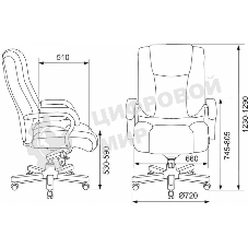 Кресло Бюрократ T-9925WALNUT/BLACK черный, кожа