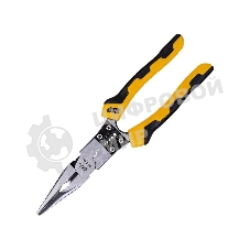 Удлиненные плоскогубцы многофункциональные Deli DL101008 220мм, (зажим/резка/зачистка/обжим), сталь Cr-V, двухкомпонентная рукоять