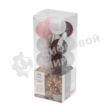 Тайские фонарики Neon-night Вельвет 3,5 м, 20 LED, прозрачный ПВХ, теплый белый, питание USB