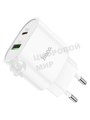 Сетевое зарядное устройство HOCO (6931474757319) C95A Lineal PD 20W+QC3.0 (белый)