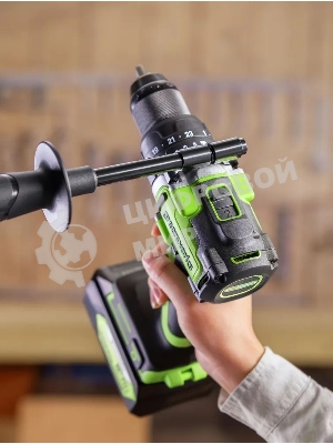 Дрель-шуруповерт аккумуляторная Greenworks GD24DD140 24V, 70/140Нм,Anti-kickback,2х4Ач,ЗУ,кор 3707607CUD