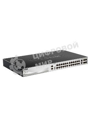 Коммутатор D-Link DGS-3130-30TS/A1A, 24×1 Гбит/с + 2×10 Гбит/с + 4×10 Гбит/с SFP+, управляемый