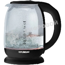 Чайник электрический Hyundai HYK-S3809 1.7 л, 2200 Вт, черный (корпус: стекло)