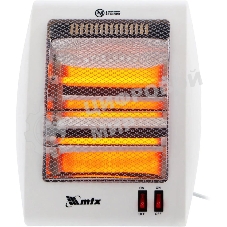 Обогреватель инфракрасный MTX IQH-800, белый, кварцевый, 800 Вт, 8 м2