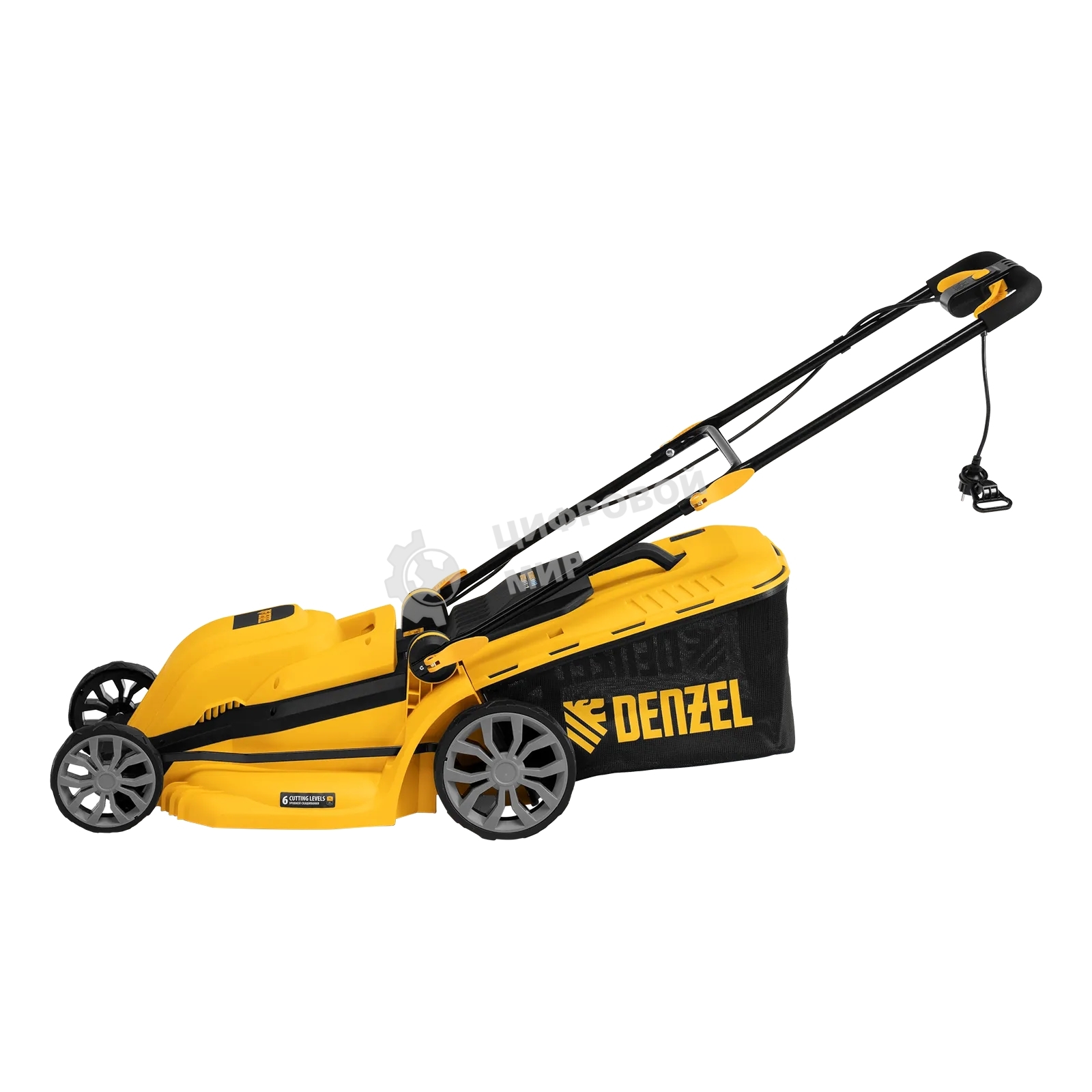 Газонокосилка электрическая Denzel GMC-2000, шир. 44см, 2000 Вт, 6 уров., травосб. 45 л