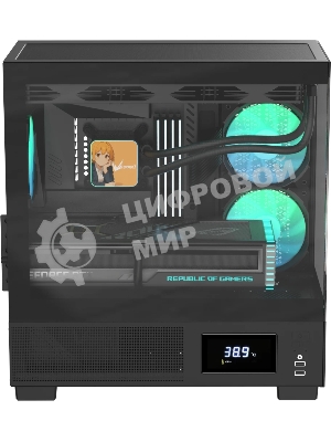 Компьютерный корпус AeroCool/Formula V Line Crystal E1M Black, MATX, USB3.0*2, Switch Display Panel