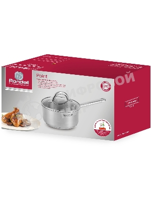 Ковш Rondell Point RDS-1309 1.4 л. d=16 см (с крышкой) стальной