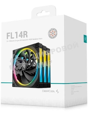 Вентилятор для корпуса Deepcool FL14R-3 IN 1 140mm, 500-1700rpm, 66.59CFM, 31.46dBa (3-pack)