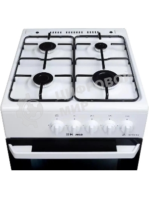 Плита газовая Hansa FCGW510029A белый, конфорок 4 газовых, духовка 53 л, 50 см x 85 см x 57 см