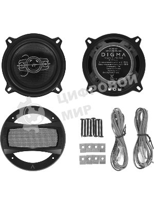 Колонки автомобильные Digma KERNEL MIDI 120Вт 90дБ 4Ом 10см (4дюйм) (ком.:2кол.) коаксиальные двухполосные