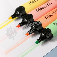 Набор текстовыделителей Deli EU356-MT Macaron, скошенный пишущий наконечник, 4 цвета,