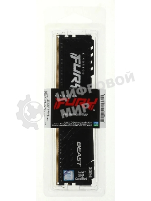 Оперативная память Kingston Fury Beast Black, DDR4, 8GB (1x8GB), 3200MHz, CL16, с радиатором, черный