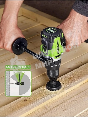Дрель-шуруповерт аккумуляторная Greenworks GD24DD140 24V, 70/140Нм,Anti-kickback,2х4Ач,ЗУ,кор 3707607CUD