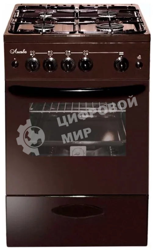 Плита газовая Лысьва ГП 400 МС -2у коричневый, конфорок 4 шт, духовка 57 л, 50 см x 84 см x 60 см