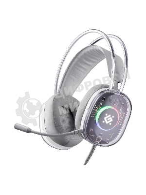 Гарнитура Defender Cyborg белый, проводная, USB, подсветка