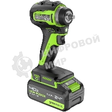 Гайковерт Greenworks G24IW200 аккум. патрон:квад.3/8