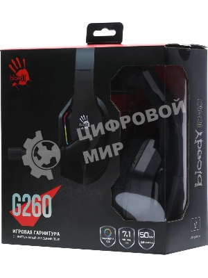 Гарнитура проводная с микрофоном A4Tech Bloody G260 черный 2м мониторные USB оголовье (G260)