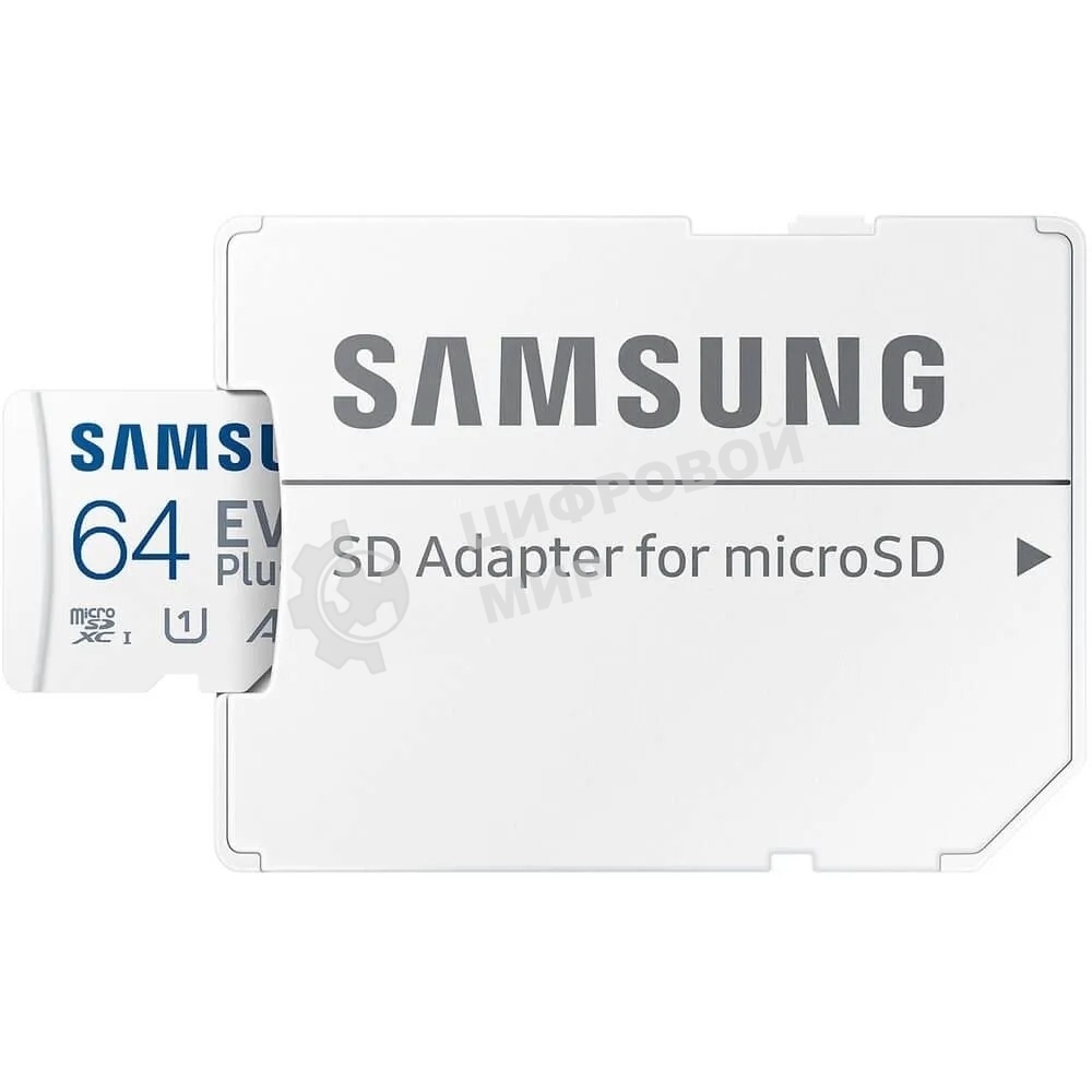Флеш карта Samsung EVO Plus, microSDXC 64Gb (R/W 160/90 Mb/s, adapter) MB-MC64SA/APC